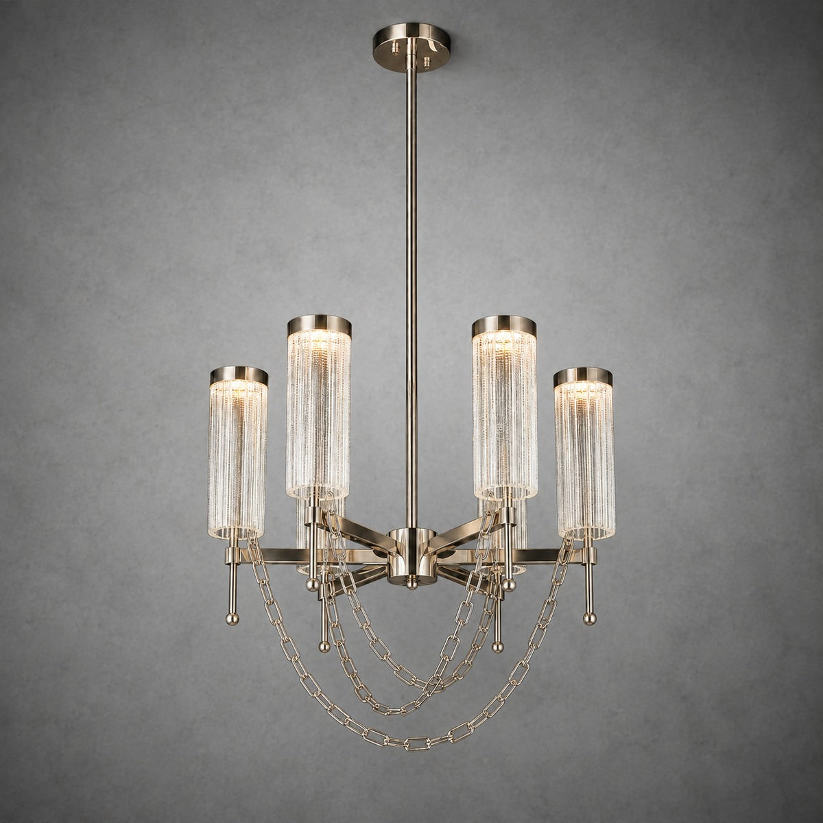 Crystalia Modern Sculptural Ring Chandelier