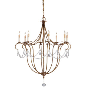 Crystal Lights Large Gold & Silver Chandelier For living room