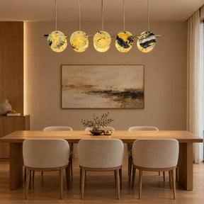 Modern Sculptural Luxury stone Linear Chandelier
