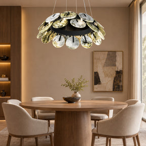 Modern Sculptural Luxury stone Petal Chandelier