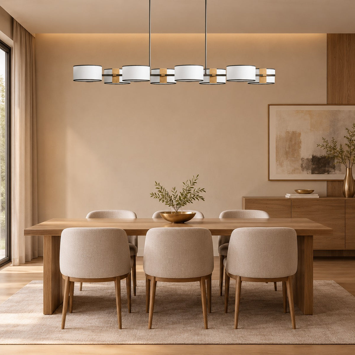 Daphne Fabric Linear Chandelier
