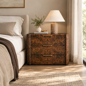 Sculptural Burl Wood Bedside Table