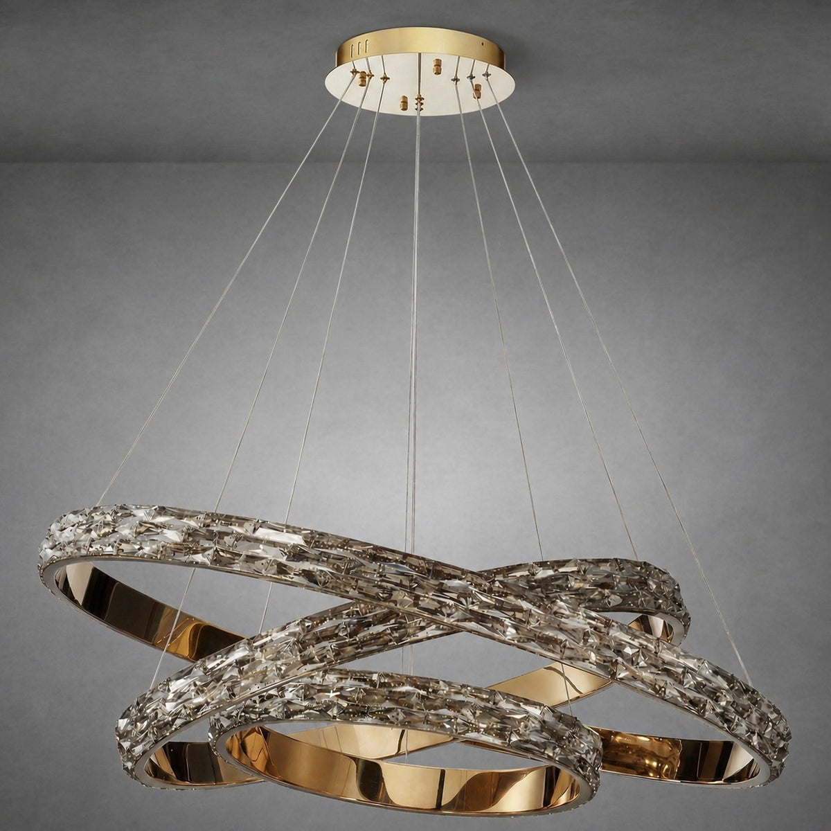 Vega Triple Ring Crystal Chandelier