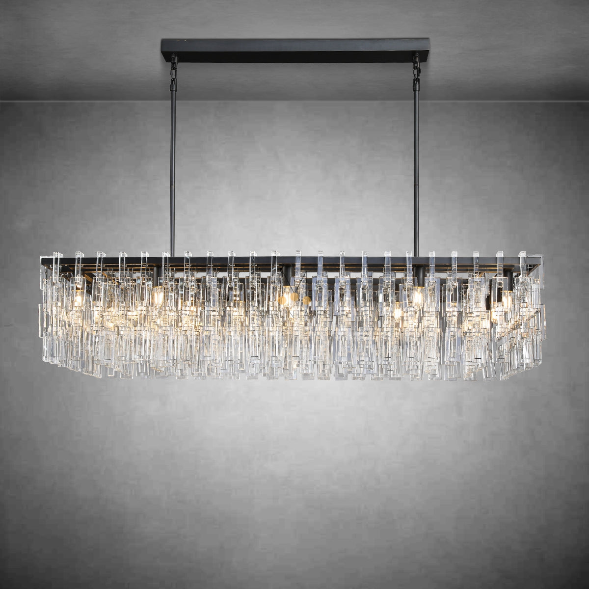 Melody K9 Crystal Rectangular Chandelir for Dining Room Kitchen Island