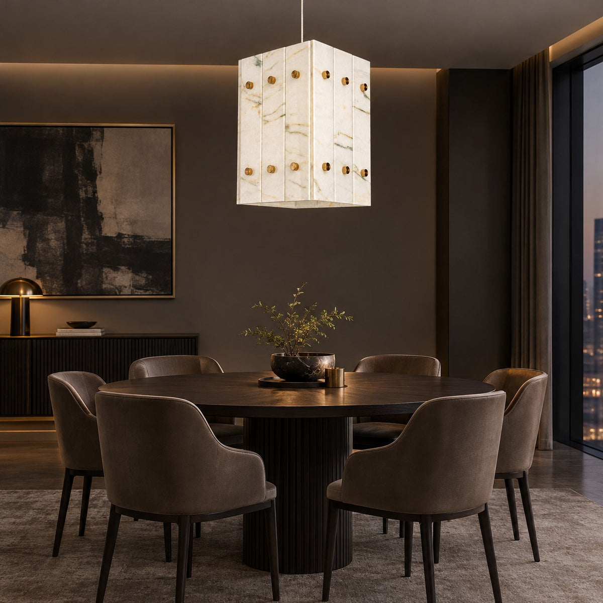 Modern Faceted Luxury stone Pendant Light