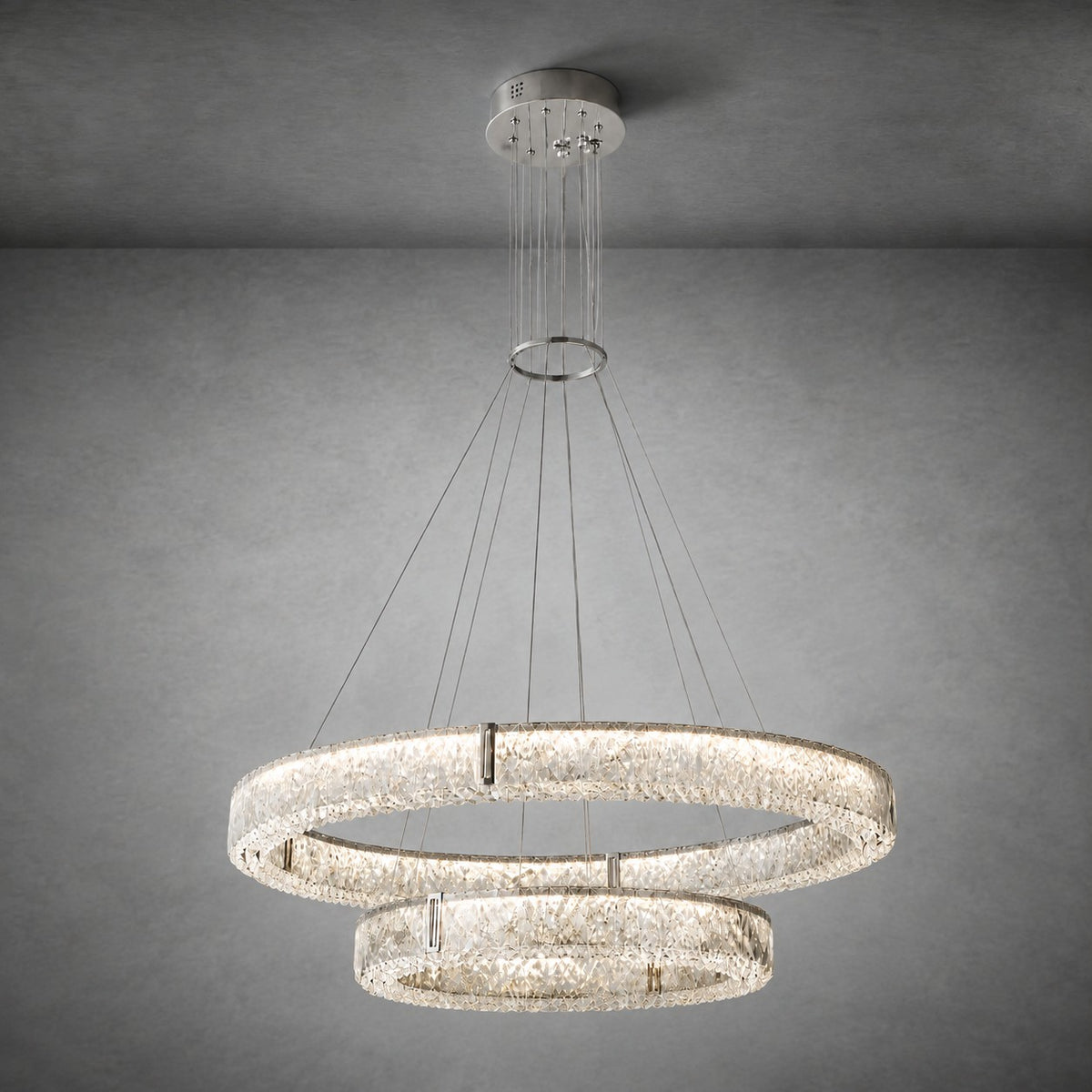 Roccia Stone Crystal Duo Chandelier