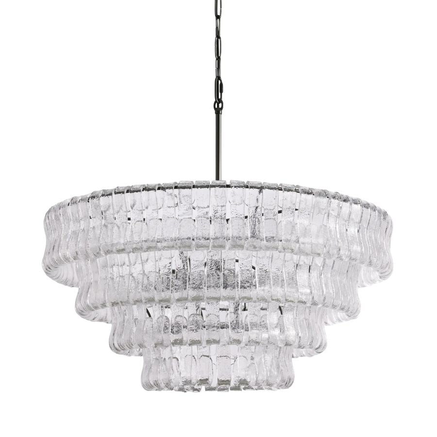 Ghiaccio Round Glass Chandelier 36"