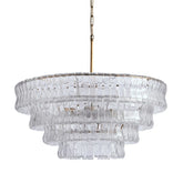 Ghiaccio Round Glass Chandelier 36"