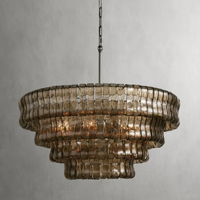 Ghiaccio Round Glass Chandelier 36"