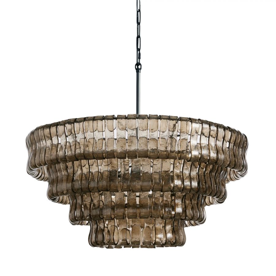 Ghiaccio Round Glass Chandelier 36"