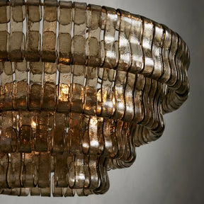 Ghiaccio Round Glass Chandelier 36"