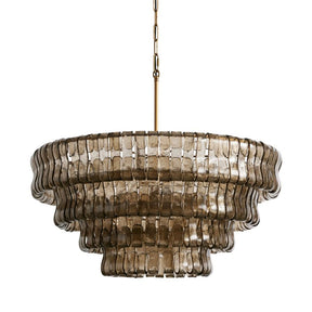 Ghiaccio Round Glass Chandelier 36"