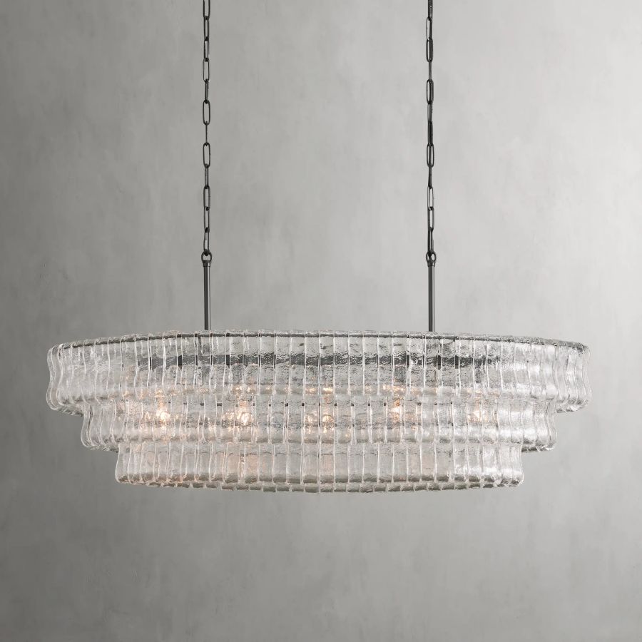 Ghiaccio Oval Modern Glass Chandelier Lighting