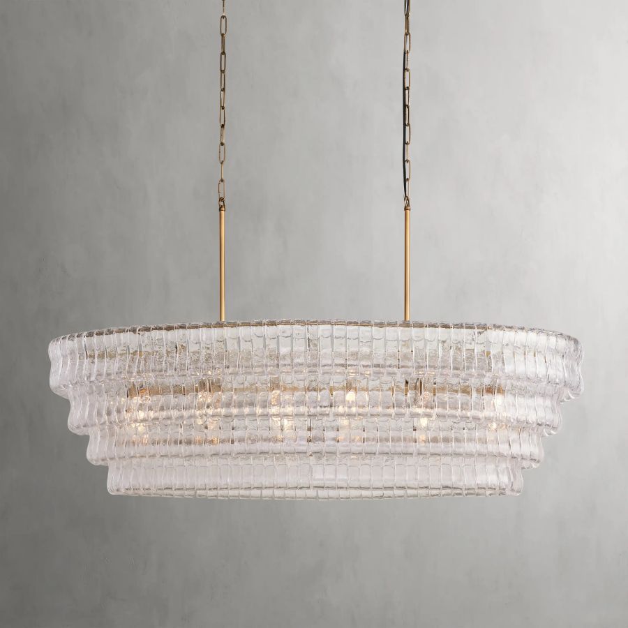 Ghiaccio Oval Modern Glass Chandelier Lighting