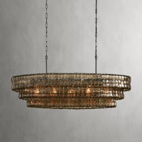 Ghiaccio Oval Modern Glass Chandelier Lighting