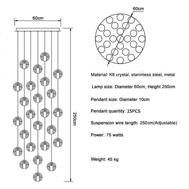 Adonis Suspension Water Drop Chandelier（ 43-Light customized） - Melin Lamps