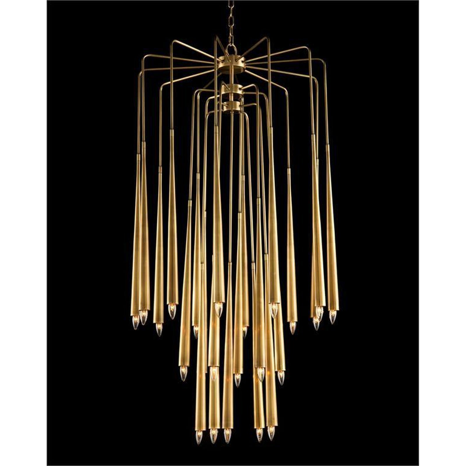 Hans Twenty-Three-Light Brass Chandelier - Merlin Lamps