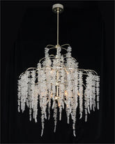 Cascading Crystal Branch Twelve-Light Chandelier