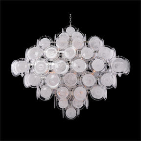 Glass Medallion Eighteen-Light Chandelier - Merlin Lamps