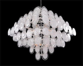 Glass Medallion Eighteen-Light Chandelier - Merlin Lamps