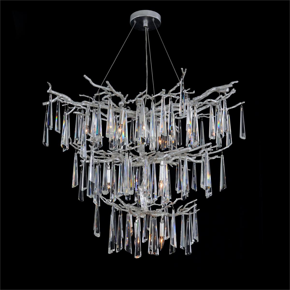 Lucent Twelve-Light Crystal Drop Chandelier - Merlin Lamps