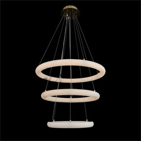 Luca Three-Tier Alabaster Pendant Chandelier