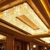 Rectangle ring shape flush mount crystal chandelier luxury