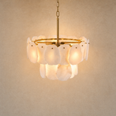 Alabaster Block Round Pendant D600 - Copper