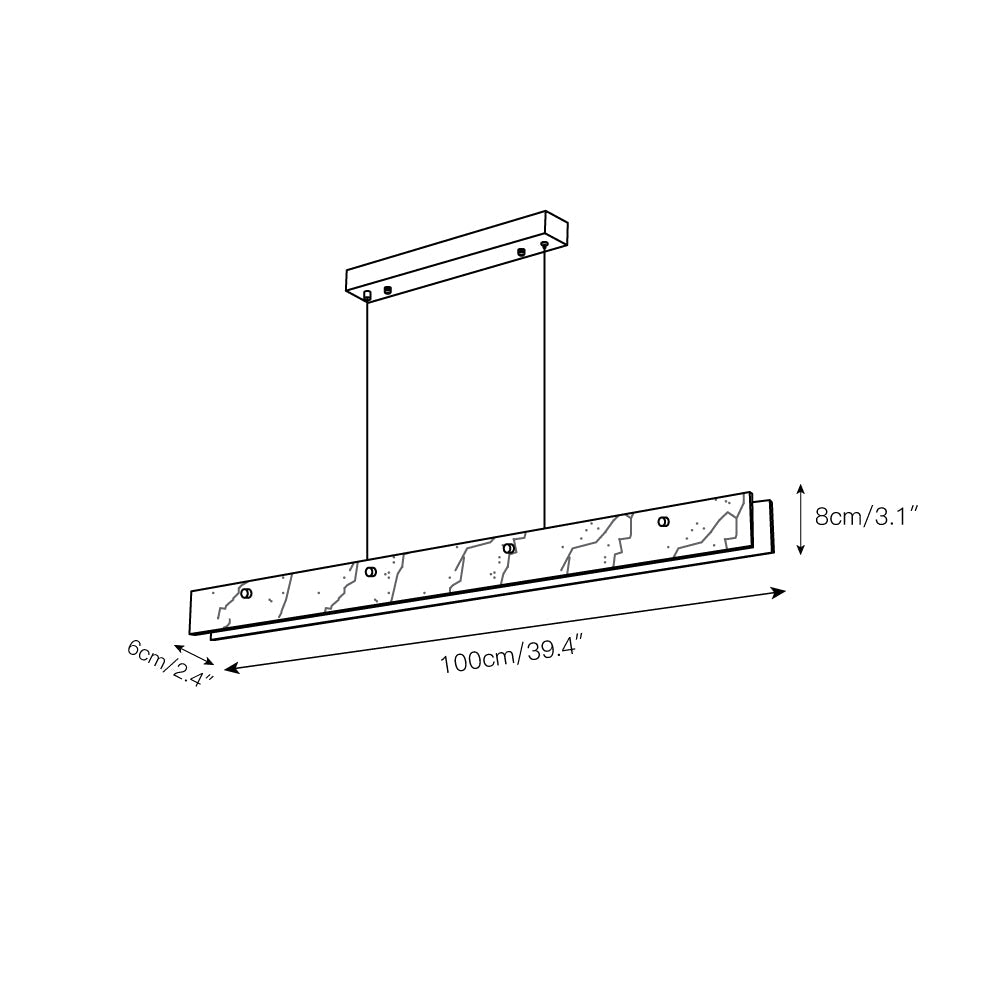 Kaelith Alabaster LED Modern Linear Pendant Light