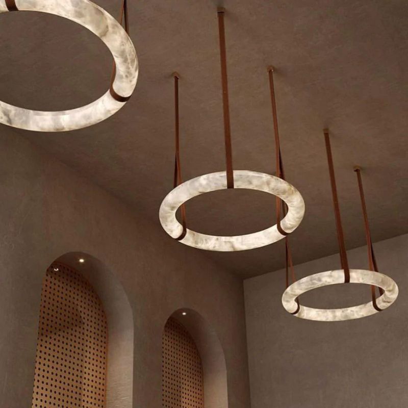 Alabaster Halo Light chandeliers for dining room,chandeliers for stairways,chandeliers for foyer,chandeliers for bedrooms,chandeliers for kitchen,chandeliers for living room Rbrights 31.5"D  