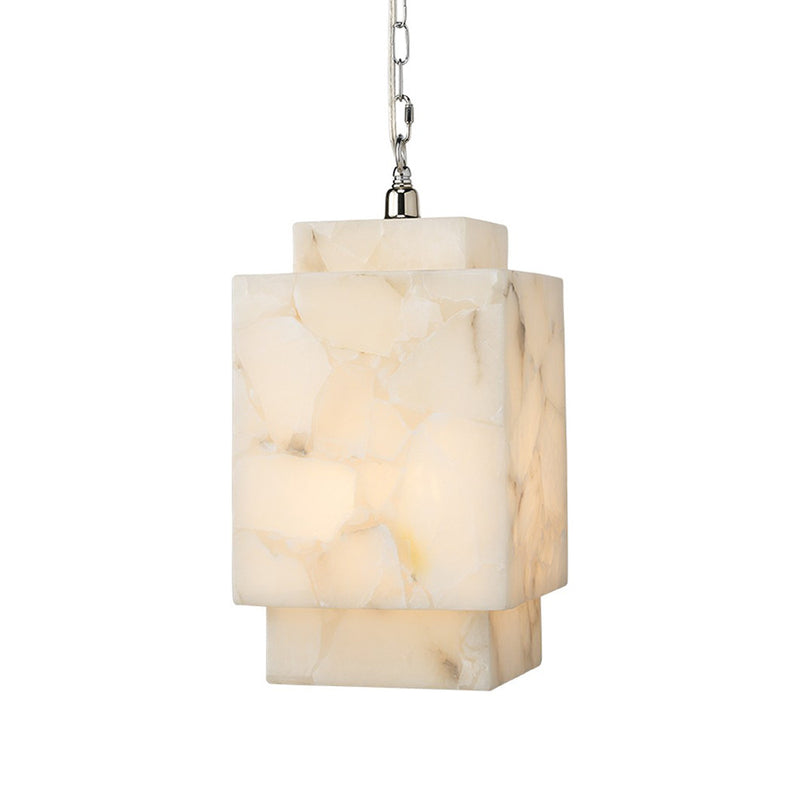 Alabaster Cube Pendant Light