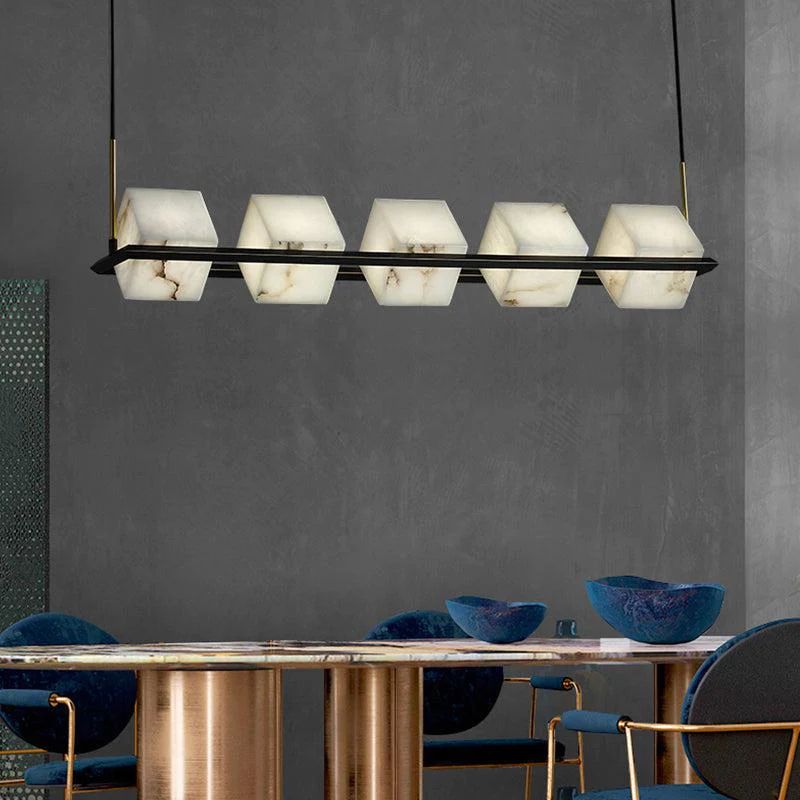 Alabaster Cubic Dining Table Pendant 吊灯 rbrights 5 Lights  