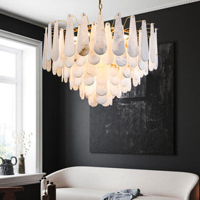 Alabaster Feathery Chandelier  rbrights   