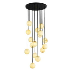 Alabaster Global Wavy Chandelier  rbrights 16 Lights  