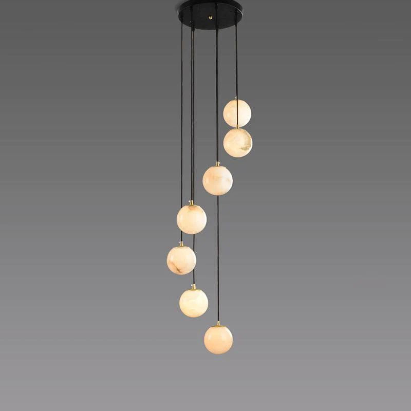 Alabaster Global Wavy Chandelier  rbrights 7 Lights  