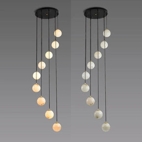 Alabaster Global Wavy Chandelier  rbrights 9 Lights  