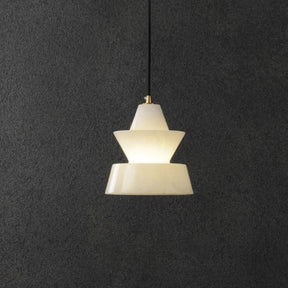 Alabaster Hat Pendant Light Over Nightstand 吊灯 rbrights Style B  