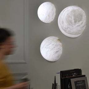 Alabaster Hemisphere Wall Sconce  rbrights   