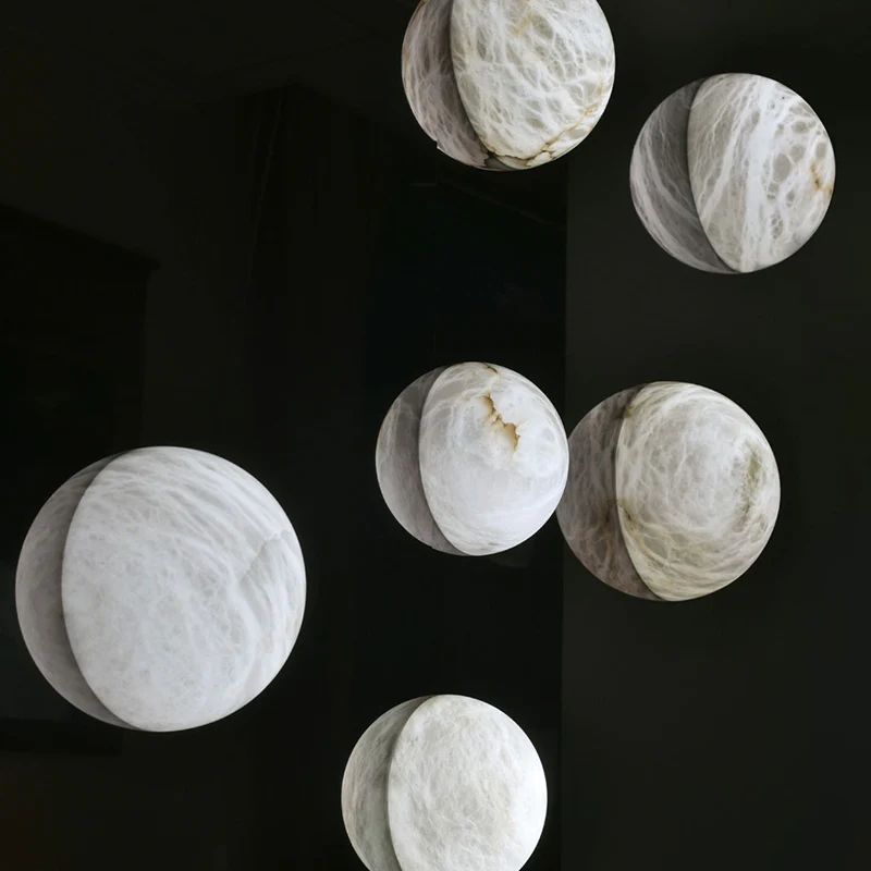 Alabaster Hemisphere Wall Sconce  rbrights 7.9" D  