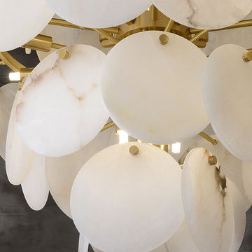 Charlene Alabaster Multi-Tier Round Chandelier - Merlin Lamps