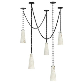 Alabaster Modern 5-light Marble Chandelier 吊灯 rbrights Black  