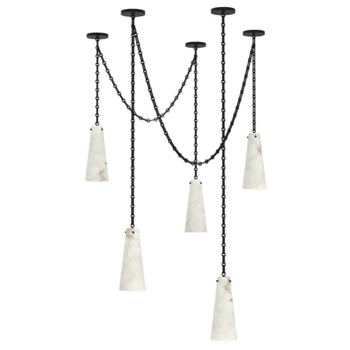 Alabaster Modern 5-light Alabaster Chandelier Lighting