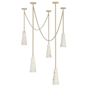 Alabaster Modern 5-light Marble Chandelier 吊灯 rbrights Brass  