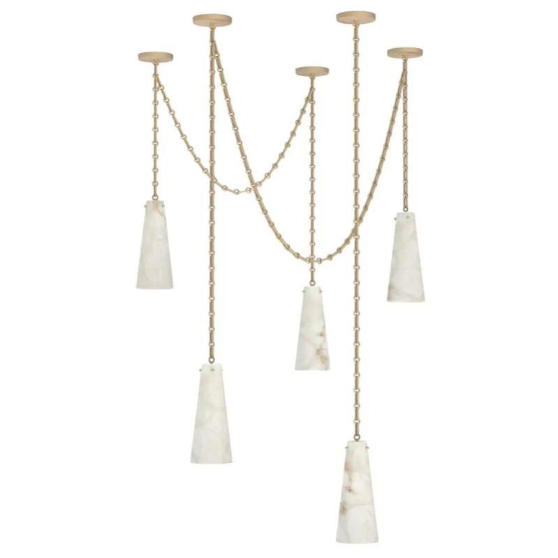 Alabaster Modern 5-light Marble Chandelier 吊灯 rbrights Brass  