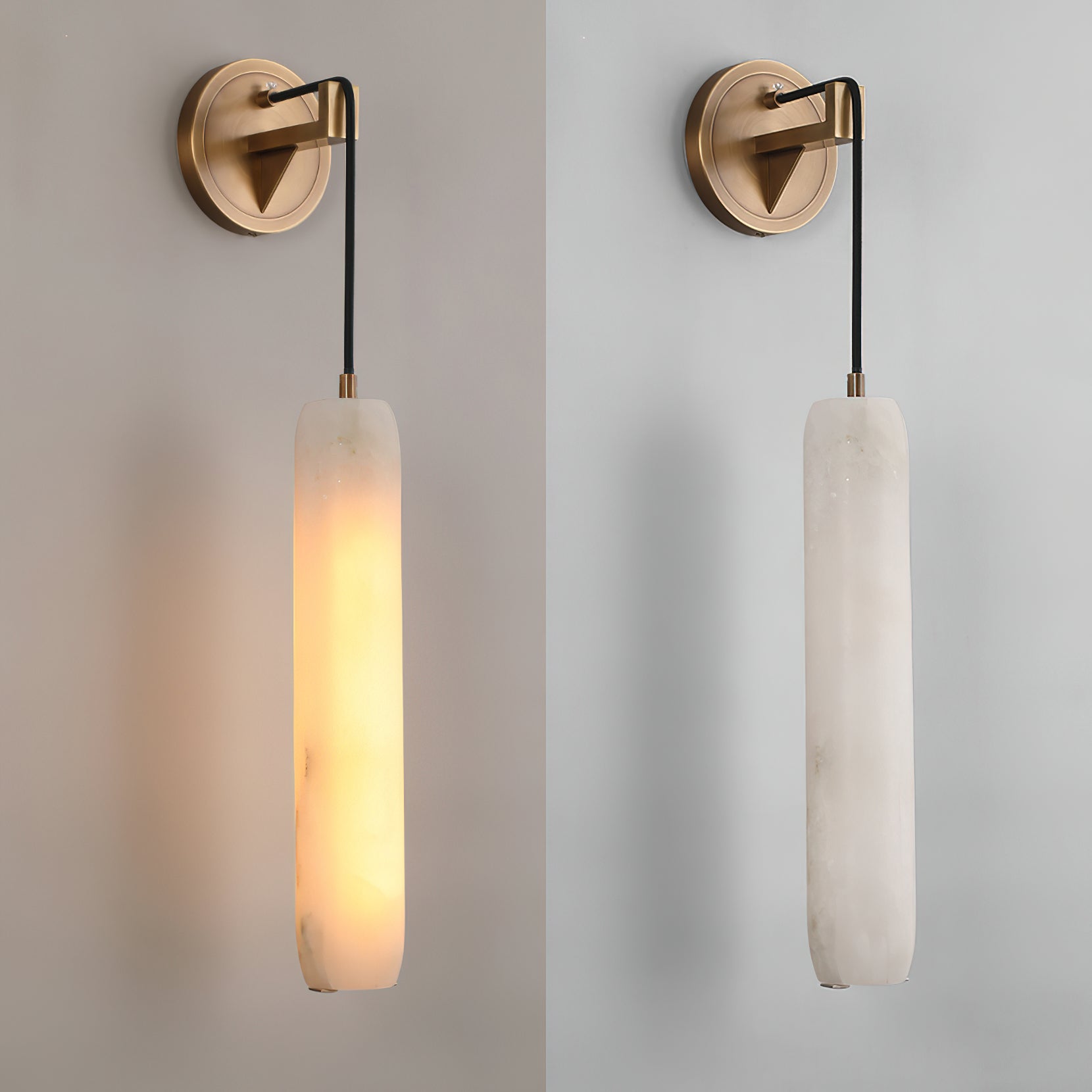 Wrenna Alabaster Flute Wall Lamp