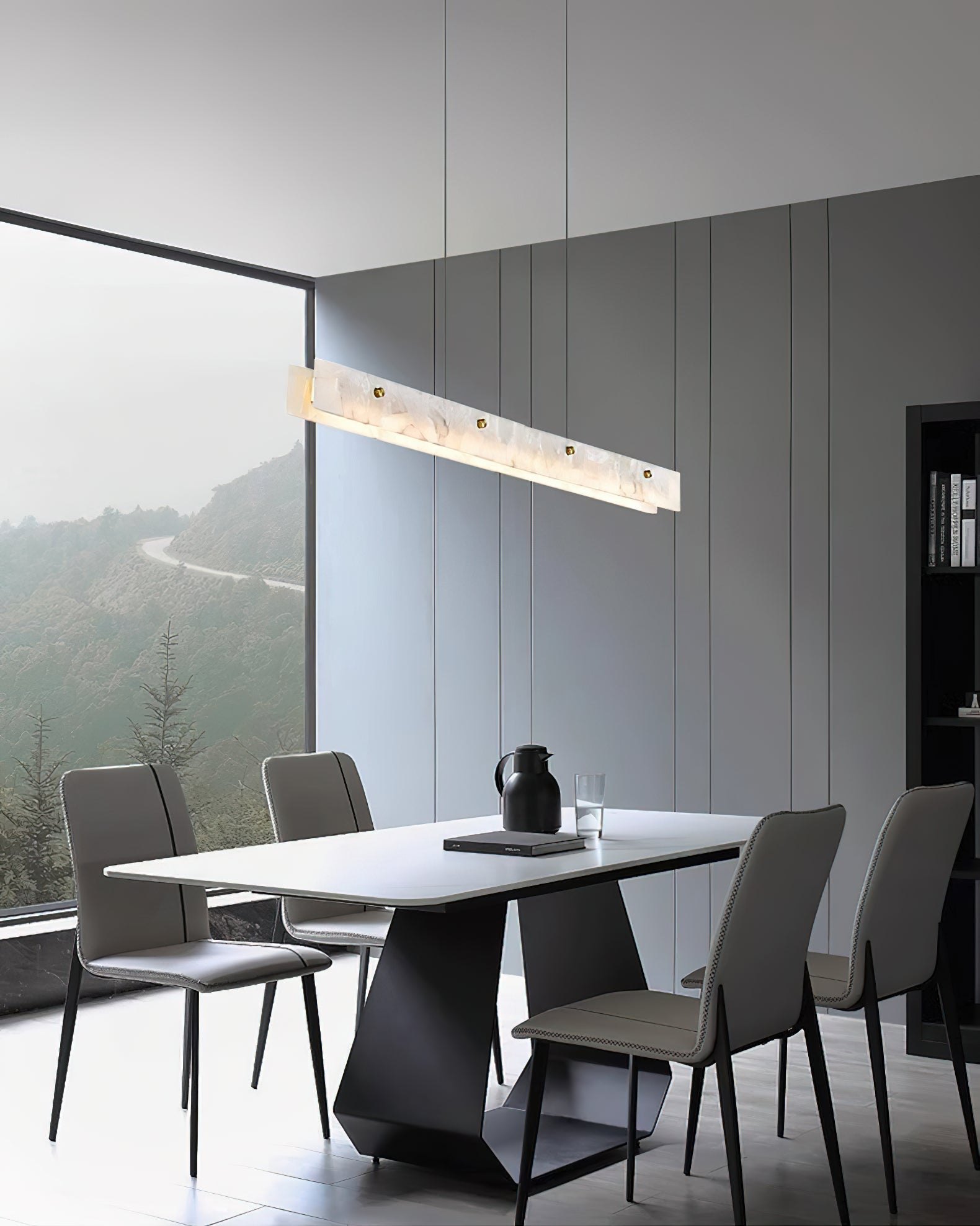 Kaelith Alabaster LED Modern Linear Pendant Light