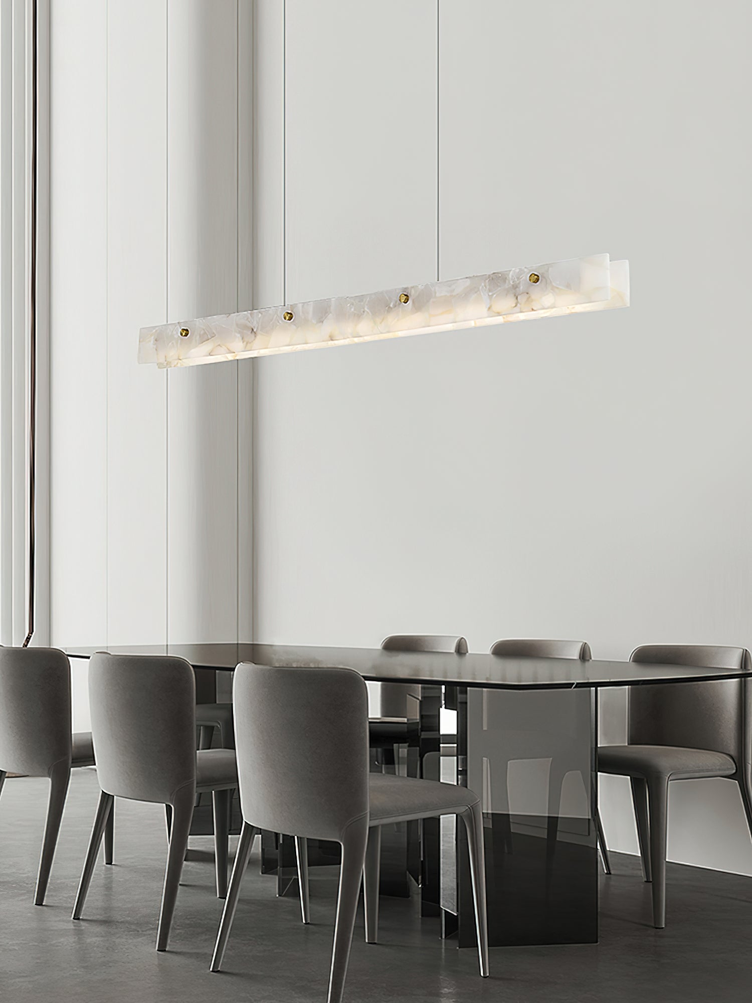 Kaelith Alabaster LED Modern Linear Pendant Light