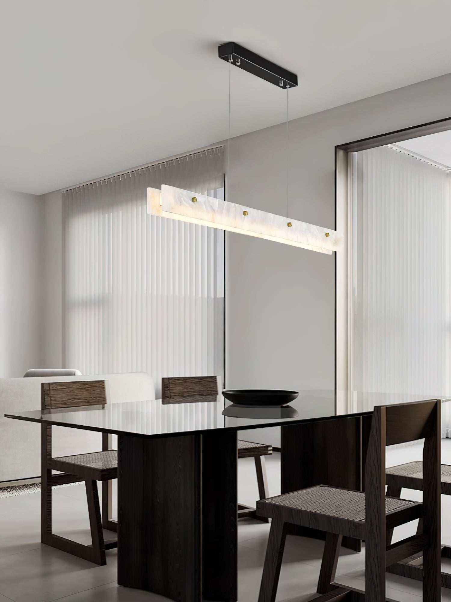 Kaelith Alabaster LED Modern Linear Pendant Light