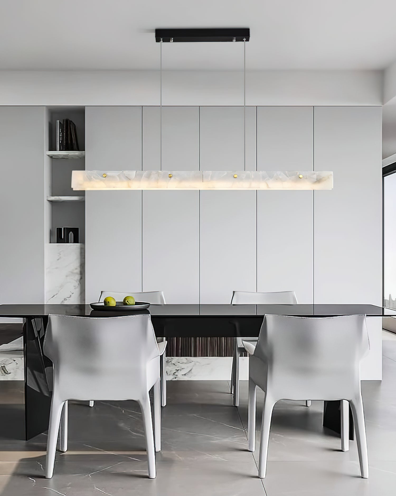 Kaelith Alabaster LED Modern Linear Pendant Light