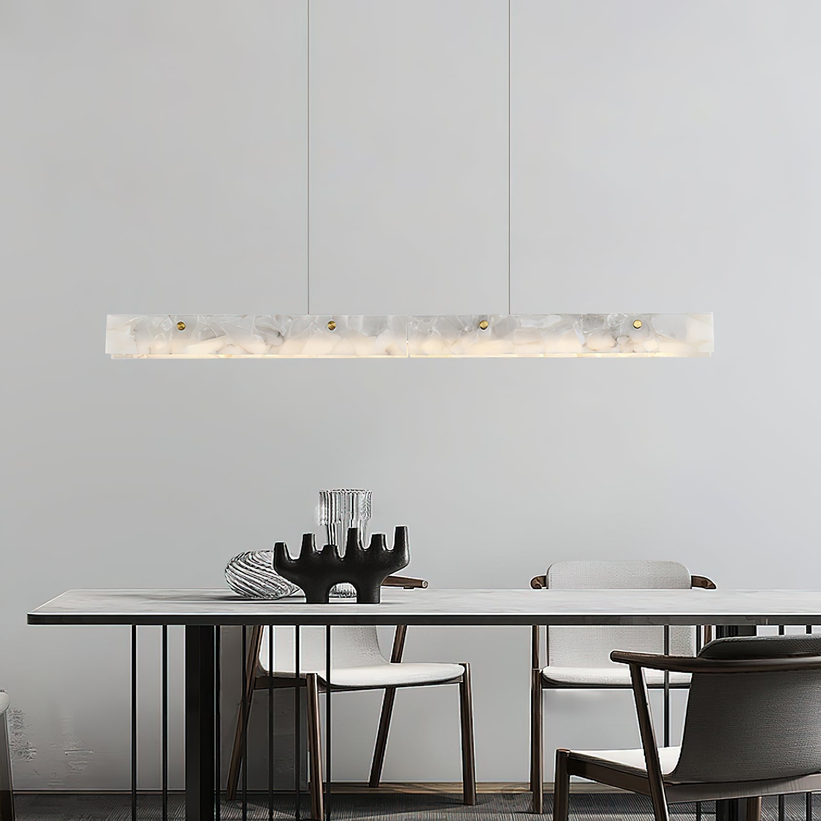 Kaelith Alabaster LED Modern Linear Pendant Light